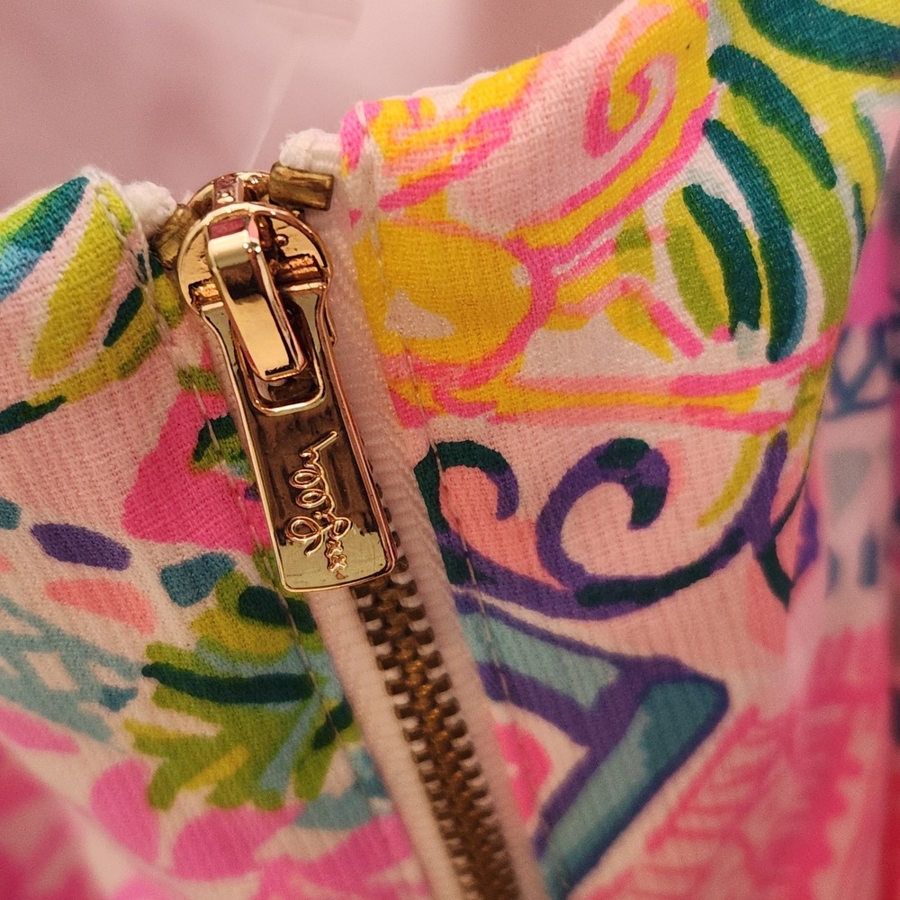 Lilly Pulitzer Shelli Stretch Dress Block Party Size 16 NWT Sweetheart Tie Back - Picture 6 of 10